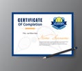 Vector template for certificate of tennis training course