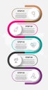 Vector template circle infographics. Business concept with 5 options and parts. Five steps for graph Royalty Free Stock Photo