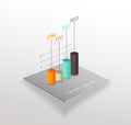 Vector template with colorful column graph. Royalty Free Stock Photo