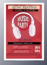 Vector template for a concert poster and music party flyer