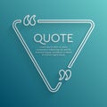 Vector template a creative quote bracket triangle