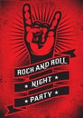 Vector template for design of a grunge poster on the theme of rock night party Royalty Free Stock Photo