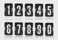 Vector template with flip scoreboard numbers and with reflections floats on different heights for black countdown timer