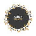 Vector template with frame of coffee branch Royalty Free Stock Photo