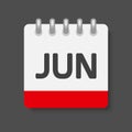 Vector template icon calendar, month June