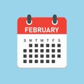 Vector template icon page calendar, month February