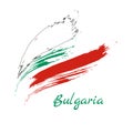 vector template Illustration Bulgaria flag Central Europe country red white green brush paint. vector isolated on white