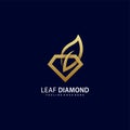 Vector Template Illustration of Luxury Leaf Diamond Concept