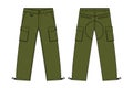 Illustration of men`s cargo pants / kahki