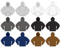 Illustration of hoodie hooded sweatshirt / color variations