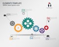 Vector template Infographic with gear chain.