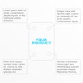 Vector template of an infographic  product descriptor. Royalty Free Stock Photo