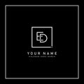 Vector Template for Initial Letter ED Logo - Elegant Monogram Logo for Alphabet E and D