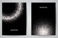 Vector template invitation, greeting card, cover.Silver glitter texture on a black background. eps10 Royalty Free Stock Photo