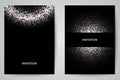 Vector template invitation, greeting card, cover.Silver glitter texture on a black background. eps10 Royalty Free Stock Photo
