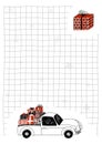 Vector template, the layout of a notebook page, A6