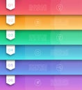 Vector 3D Colorful Text Banner Flags Number 1 to 6