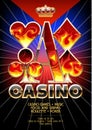 Vector template promo flyer for casino event with flame pattern Royalty Free Stock Photo