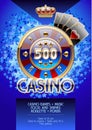 Vector template promo flyer for casino night party Royalty Free Stock Photo