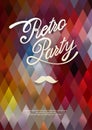 Vector template Retro Party. Abstract geometrical textured colorful background Royalty Free Stock Photo