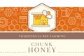 Vector template with seamless pattern - natural honey collection