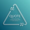 Vector template shape quote with bracket triangle