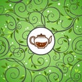 Vector template with tea kettle