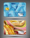 Vector templates credit cards with abstract pattern