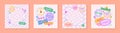 Vector templates with patches and stickers in 90s style Royalty Free Stock Photo