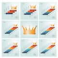 Vector templates. Startup success for 3,4,5,6,7,8,9,10 positions Royalty Free Stock Photo
