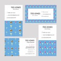 Vector templates of Ted Jones - Party planner visiting cards