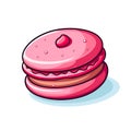 Vector of a tempting pink donut on a delicious donut mountain