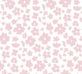 Vector tender seamless ditsy pattern. Romantic texture with small pink flowers on a white background. Simple floral background Royalty Free Stock Photo