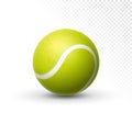Vector tennis ball isolated on white. Green realistic tennis ball clipart design background closeup
