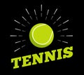 Vector tennis sport ball logo icon sun burtst print hand drawn vintage line art