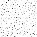 Vector Terrazzo flooring seamless pattern. Abstract Black italian textured stone on white background. Classic granite