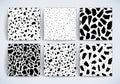 Vector Terrazzo flooring seamless patterns set. Abstract black white italian textured stone surface, terrazzo concrete