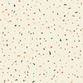 Vector Terrazzo seamless pattern. Abstract italian flooring stone, concrete multicolor small elements texture on beige