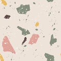 Vector terrazzo seamless pattern. Craquelure mosaic geometric texture to simulate granite.