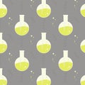 Vector test tube glassware. Chemistry pattern. Pharmacology background texture. Science print
