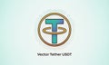 Vector Tether USDT Cryptocurrency Logo Symbol Graphic Icon on Light Teal Backdrop for Digital Financial Technology and Blockchain Royalty Free Stock Photo