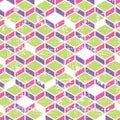 Vector tetragonal rhombic geometric seamless pattern with grunge texture