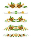 Vector text dividers with kiwi and flower