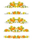 Vector text dividers with persimmon and flower