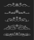 Vector text dividers with white snowflake