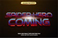 spider hero coming 3D Editable text Effect Style Royalty Free Stock Photo