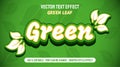 Vector Text Effect Green Leaf