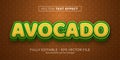 Vector text effect illustrator graphic style green and yellow avocado