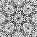 vector texture of geometric floral pattern with round square pattern. seamless pattern of black mandala line, stylized Royalty Free Stock Photo