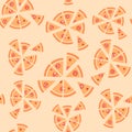 Vector texture of pattern with pepperoni pizza.